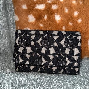 Neiman Marcus Floral Lace Clutch Bag